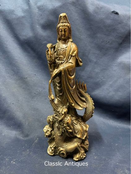 เจ้าแม่กวนอิม ขี่มังกร ทองเหลืองสะสมA20