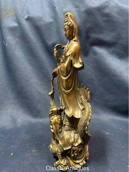 เจ้าแม่กวนอิม ขี่มังกร ทองเหลืองสะสมA20 รูปที่ 8