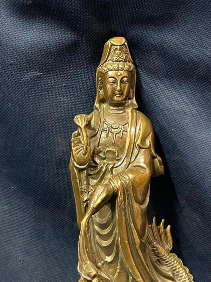 เจ้าแม่กวนอิม ขี่มังกร ทองเหลืองสะสมA20 รูปที่ 3