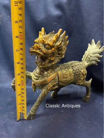 กิเลน คู่ทองเหลือง ขนาดใหญ่สะสม รูปที่ 11