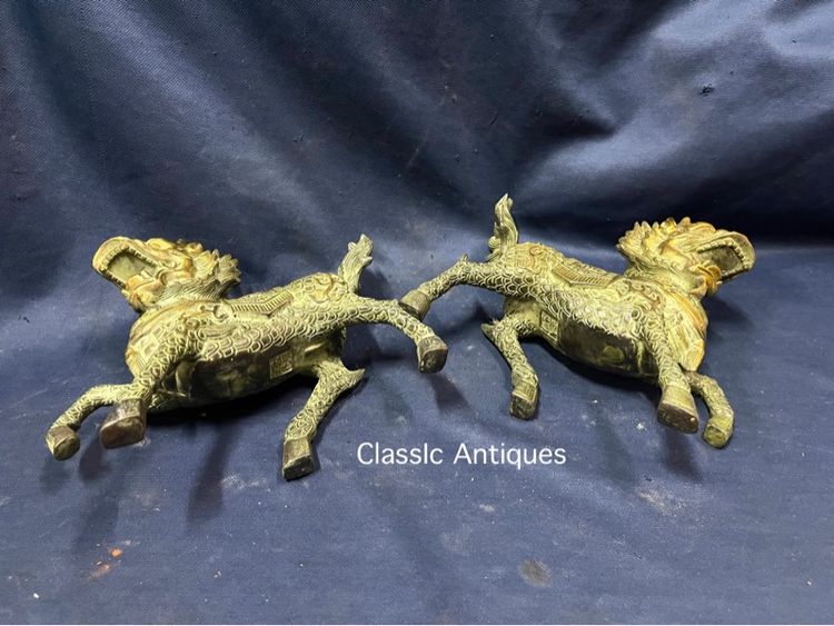 กิเลน คู่ทองเหลือง ขนาดใหญ่สะสม รูปที่ 7