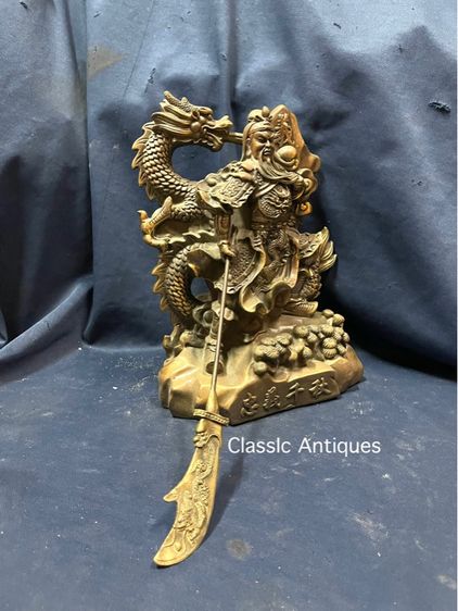 เทพเจ้ากวนอู ขี่มังกร ทองเหลือง  รูปที่ 4