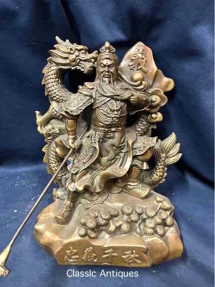 เทพเจ้ากวนอู ขี่มังกร ทองเหลือง  รูปที่ 12