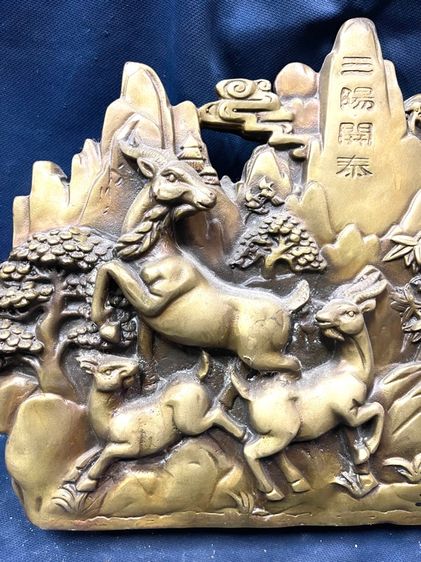 รูปปั้น แพะภูเขา ทองเหลือง สะสม รูปที่ 2