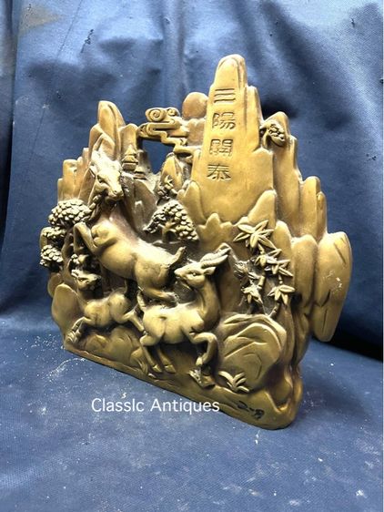 รูปปั้น แพะภูเขา ทองเหลือง สะสม รูปที่ 8