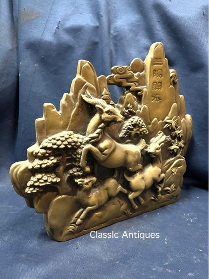 รูปปั้น แพะภูเขา ทองเหลือง สะสม รูปที่ 3