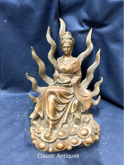 รูปปั้น นางพญาจิ้งจอกเก้าหาง ทองเหลือง สะสม รูปที่ 12