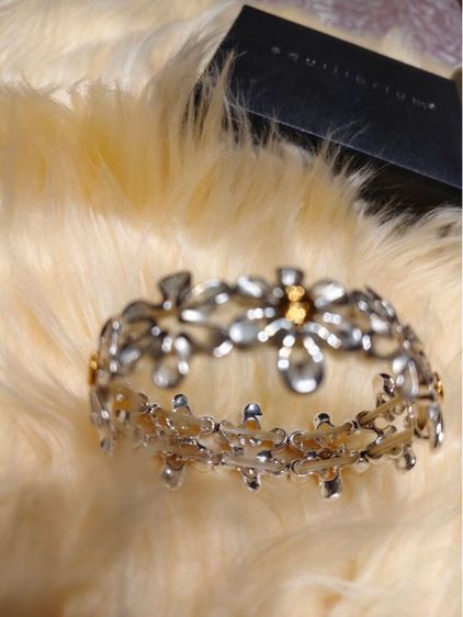 สร้อยข้อมือ กำไรข้อมือ เงินแท้ รูปดอกไม้