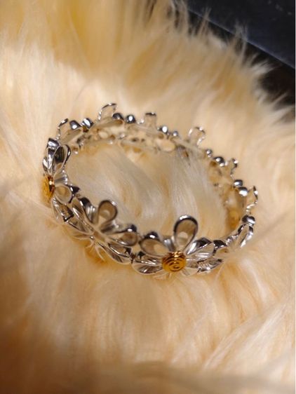 กำไรข้อมือ เงินแท้ รูปดอกไม้ รูปที่ 2