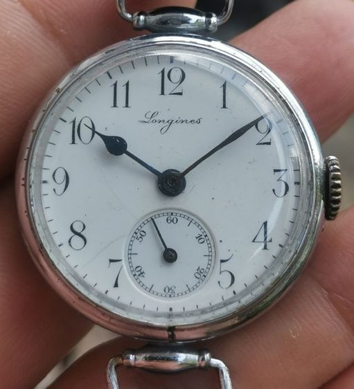 นาฬิกา Vintage Longines Trench Watch Cal.13.82 (Years 1910) หน้ากระเบื้อง เข็มบลูสตีล ไขลาน หายากมาก แบ่งปันถูกที่สุดหลักพันครับ รูปที่ 2
