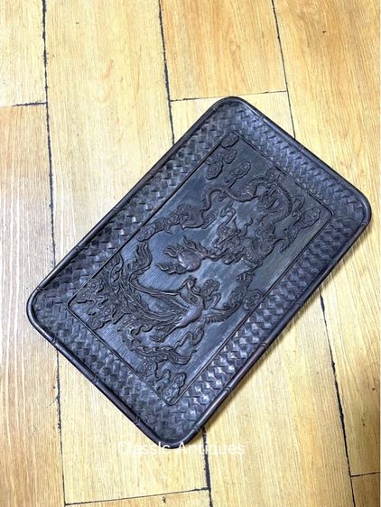 ถาด ไม้แกะสลัก ลายหงษ์ มังกร สะสมA2 รูปที่ 5