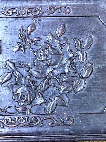 ถาด ไม้แกะสลัก ลายนกไม้ สะสมA6 รูปที่ 5