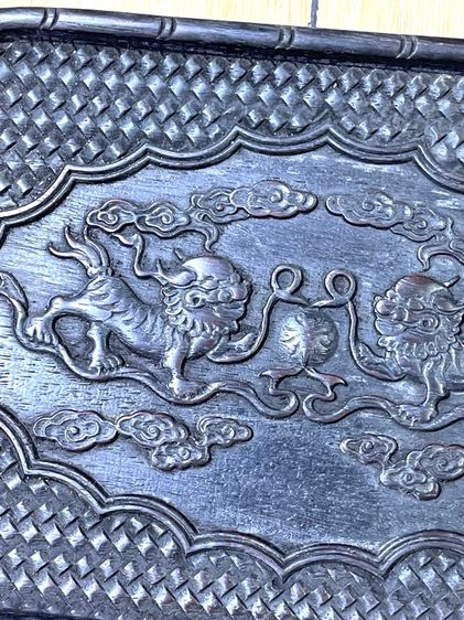 ถาด ไม้แกะสลัก ลายสิงห์ สะสมA4 รูปที่ 6