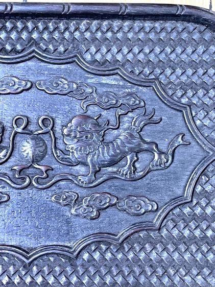 ถาด ไม้แกะสลัก ลายสิงห์ สะสมA4 รูปที่ 5