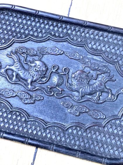 ถาด ไม้แกะสลัก ลายสิงห์ สะสมA4 รูปที่ 7