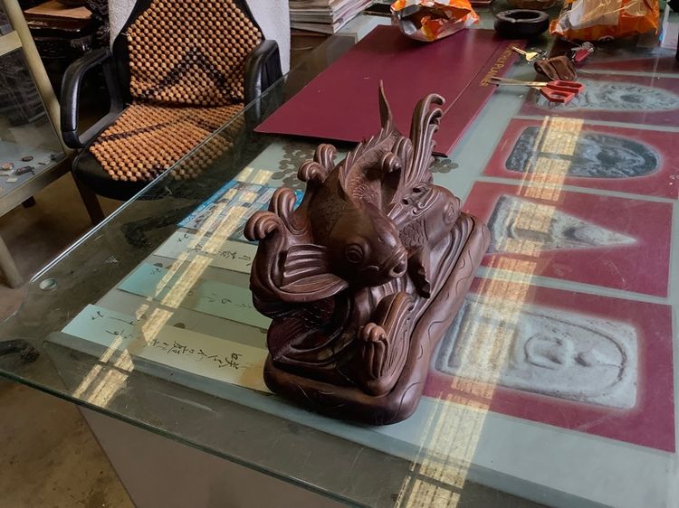 ของตกแต่งบ้านอื่นๆ รูปปลาไม้สักแกะสลัก