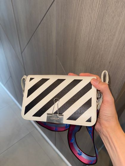 Off-White mini clip flap bag rainbow white