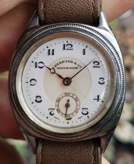 นาฬิกา Vintage Eberhard Chaux-De-Fonds Hermetic Case By (FFBA) Sterling 925 ไขลาน ที่สุดของความหายาก ราคาแบ่งปันครับ รูปที่ 2