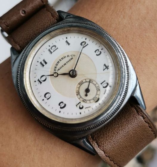 นาฬิกา Vintage Eberhard Chaux-De-Fonds Hermetic Case By (FFBA) Sterling 925 ไขลาน ที่สุดของความหายาก ราคาแบ่งปันครับ รูปที่ 4