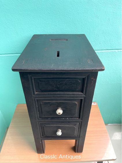 ตู้เก็บเงิน ไม้สักโบราณ เก่าสะสม A2 รูปที่ 3