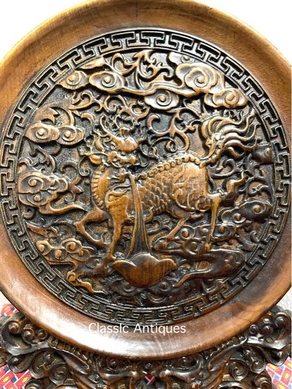 ลับแล แผ่นไม้แกะสลัก กิเลน สะสมA4 รูปที่ 3