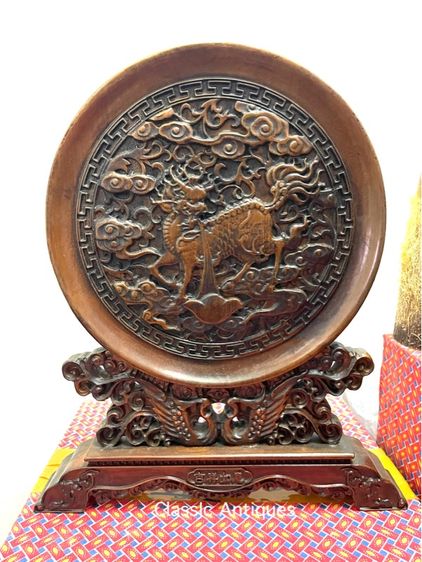 ลับแล แผ่นไม้แกะสลัก กิเลน สะสมA4