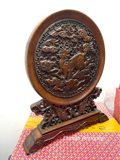 ลับแล แผ่นไม้แกะสลัก กิเลน สะสมA4 รูปที่ 4