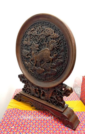 ลับแล แผ่นไม้แกะสลัก กิเลน สะสมA4 รูปที่ 5