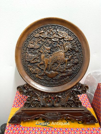 ลับแล แผ่นไม้แกะสลัก กิเลน สะสมA4 รูปที่ 2