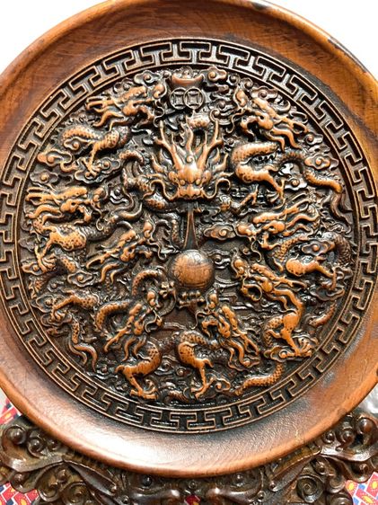 ลับแล แผ่นไม้แกะสลัก มังกร9หัว สะสมA3 รูปที่ 2