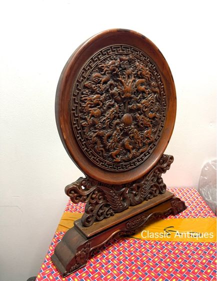 ลับแล แผ่นไม้แกะสลัก มังกร9หัว สะสมA3 รูปที่ 4