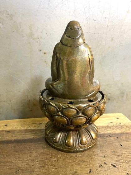 กระถางกำยาน ฐานบัวทองเหลืองสะสม รูปที่ 7