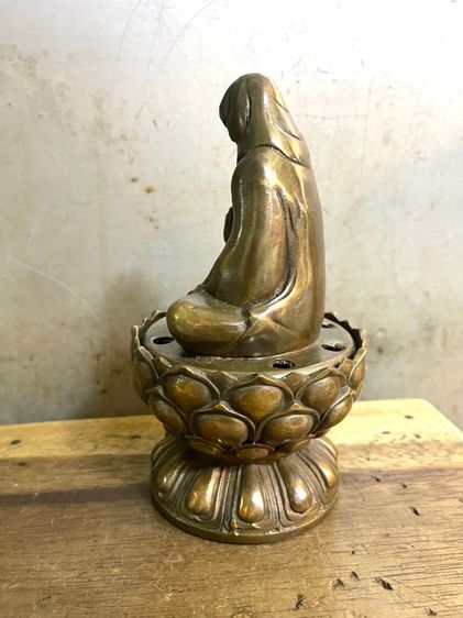 กระถางกำยาน ฐานบัวทองเหลืองสะสม รูปที่ 8