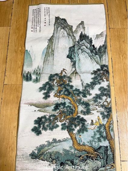 ภาพปัก  แปดอาชา เขาไม้ นกกระเรียน กอไผ่ ผืนยาวสะสม รูปที่ 15