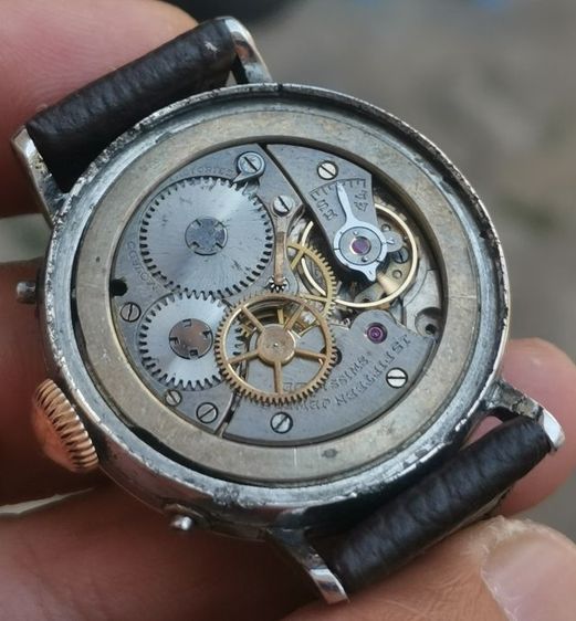 นาฬิกา Vintage Movado Triple Calendar Gold Cap (Pink Gold) โลโก้มือ ไขลาน ของสวยหายาก ราคาดีๆครับ รูปที่ 12