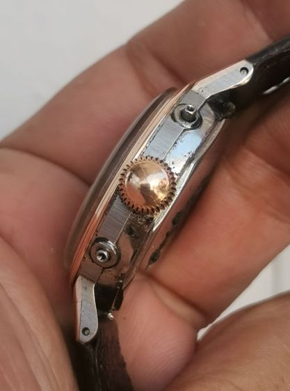 นาฬิกา Vintage Movado Triple Calendar Gold Cap (Pink Gold) โลโก้มือ ไขลาน ของสวยหายาก ราคาดีๆครับ รูปที่ 6
