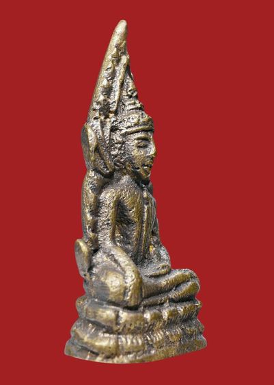 ผิวมะกรูด 🔆 เก่าเก็บ 🔐 พระพุทธชินราชอินโดจีน วัดสุทัศน์ ปี 2485 พิมพ์ต้อใหญ่ บัวขีด เนื้อทองผสม รูปที่ 3