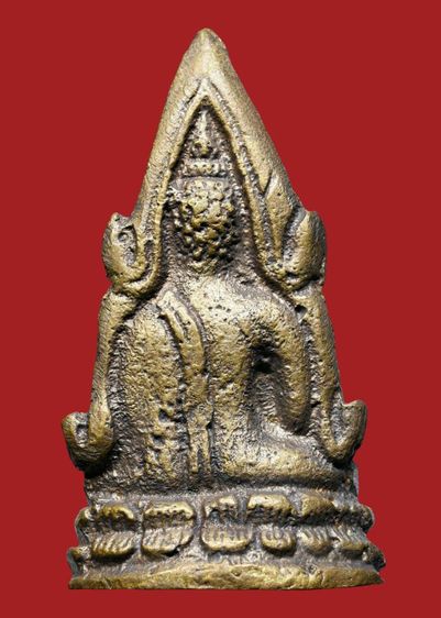 ผิวมะกรูด 🔆 เก่าเก็บ 🔐 พระพุทธชินราชอินโดจีน วัดสุทัศน์ ปี 2485 พิมพ์ต้อใหญ่ บัวขีด เนื้อทองผสม รูปที่ 14