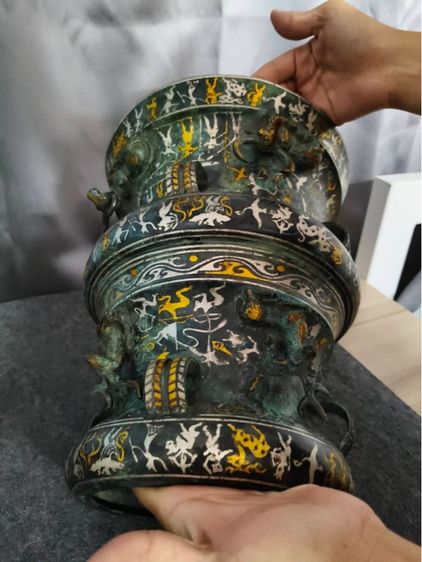 แจกันขวดลายจารึกสีทองสมัยราชวงศ์ซางโบราณ รูปที่ 5