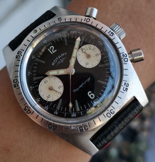 นาฬิกา Vintage Rotary Aquaplunge​ Diver​ Chronograph​ Landeron Cal.154 ไขลาน​ หายากมาก ราคาแบ่งปันถูกที่สุดครับ รูปที่ 4