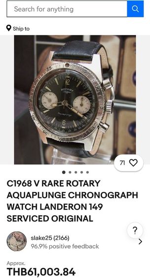 นาฬิกา Vintage Rotary Aquaplunge​ Diver​ Chronograph​ Landeron Cal.154 ไขลาน​ หายากมาก ราคาแบ่งปันถูกที่สุดครับ รูปที่ 13