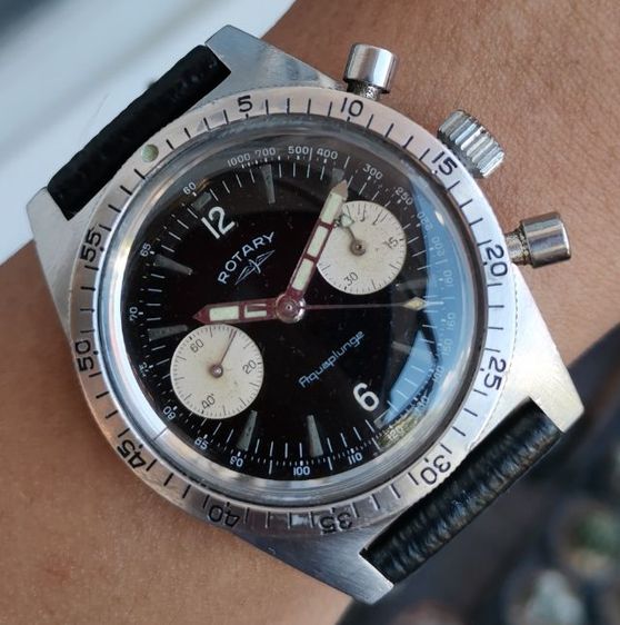 นาฬิกา Vintage Rotary Aquaplunge​ Diver​ Chronograph​ Landeron Cal.154 ไขลาน​ หายากมาก ราคาแบ่งปันถูกที่สุดครับ รูปที่ 5