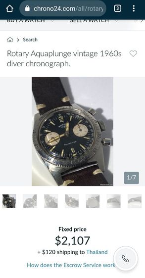 นาฬิกา Vintage Rotary Aquaplunge​ Diver​ Chronograph​ Landeron Cal.154 ไขลาน​ หายากมาก ราคาแบ่งปันถูกที่สุดครับ รูปที่ 14