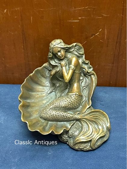 รูปปั้น ประติมากรรม นางเงือก Mermaid ทองเหลืองสะสม รูปที่ 7