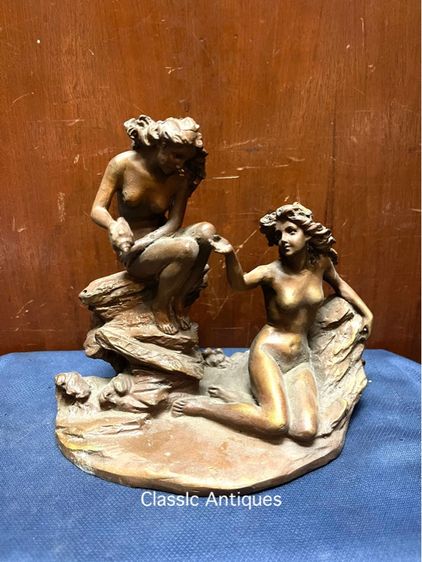 รูปปั้น ประติมากรรม ผู้หญิง ทองเหลืองสะสม