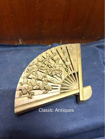 กระถางกำยาน ทรงพัด ทองเหลืองสะสม รูปที่ 5