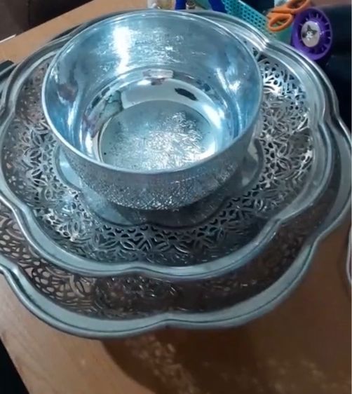 ชุดถาดสเเตนเลส2ใบแถมขันอัก1ใบ เป็น 3ชิ้น