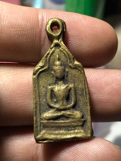 พระพุทธหล่อโบราณหลังยันต์ตามรูปสวยเนื้อทองเหลืองน่าจะวัดไร่ขิงไม่ทราบรุ่น