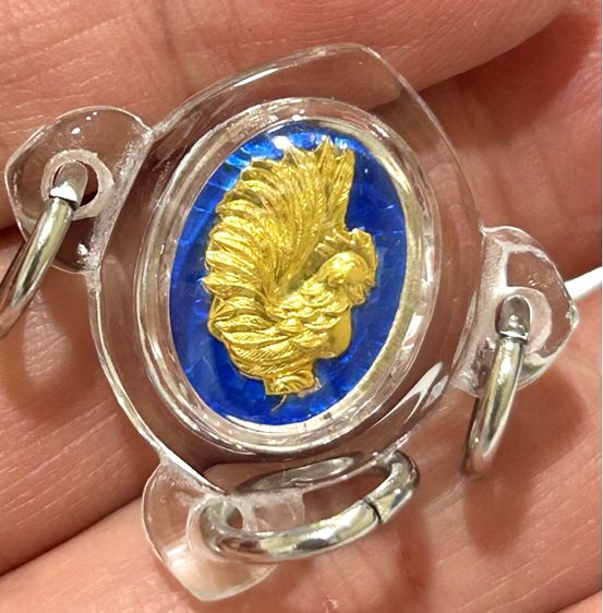 	เม็ดแตงไก่เนื้อเงินหน้าทองคำ ลงยานำ้เงิน สะดุ้งกลับรุ่นแรกหลวง ปู่สรวง วัดถ้ำพรหมสวัสดิ์หมายเลข 49 รูปที่ 5