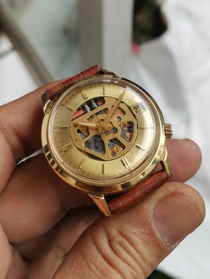 นาฬิกา Vintage Bulova Accutron​ Spaceview18k Solid​ Gold​ ระบบ Quartz Tuning Fork หายากมาก ราคาดีที่สุดในโลกครับ รูปที่ 2